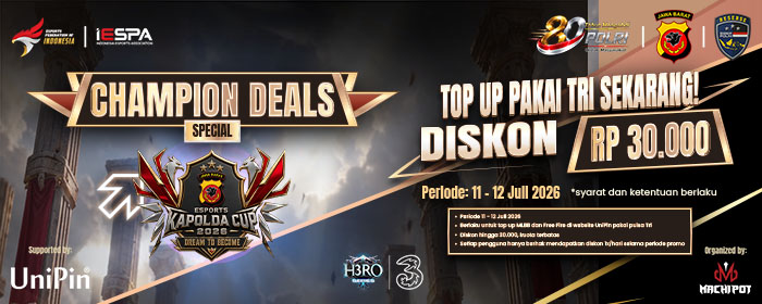Rayakan Kapolda Cup dengan Diskon Top Up Rp30.000*!